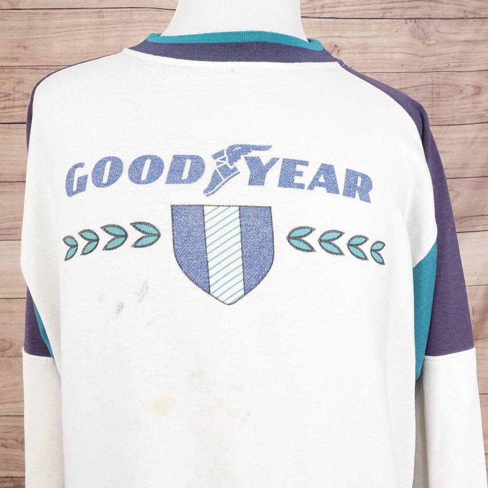 VINTAGE GOODYEAR TIRES LOGO COLOR BLOCK‎ SWINGSTER CREW NECK SWEATSHIRT XL